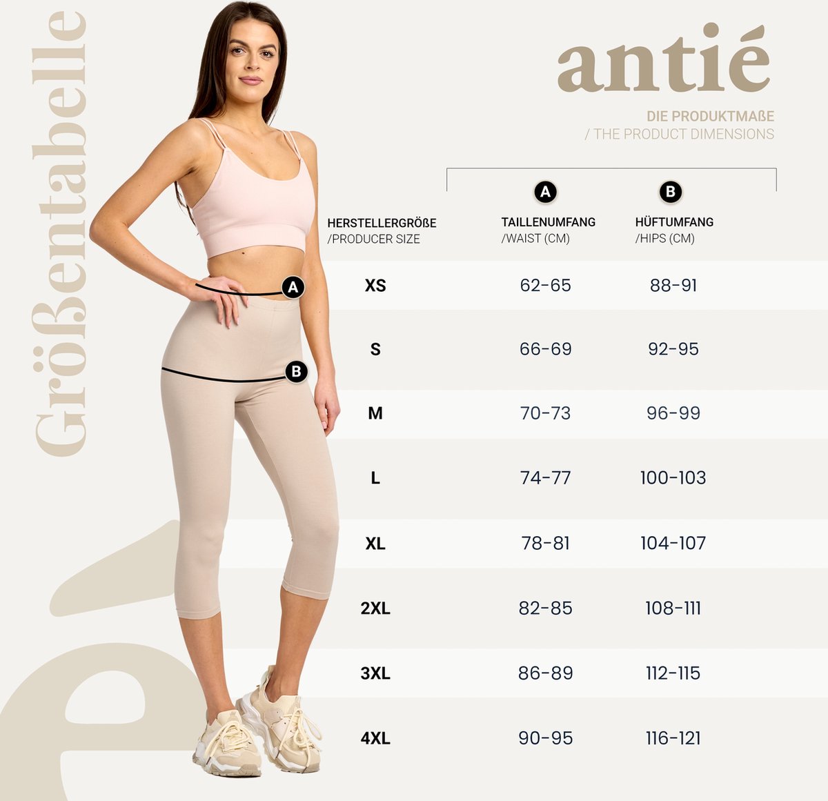 Antié AN-AN60-101-LE Dames Capri Leggings - Sport - Vrijetijdsbroek - 3/4 Lengte - Katoen - Sporbroek - Yogabroek - Marineblauw - S