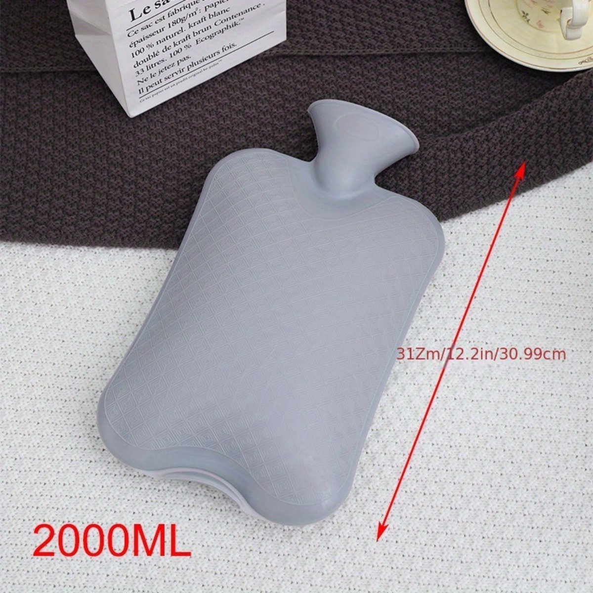 Nivard Warmtekruik - Warmwaterzak Met Hoes - Warmwaterkruik - Warmtekussen - Knuffel Kruik - Bag - Roze - 2 Liter – foto 3