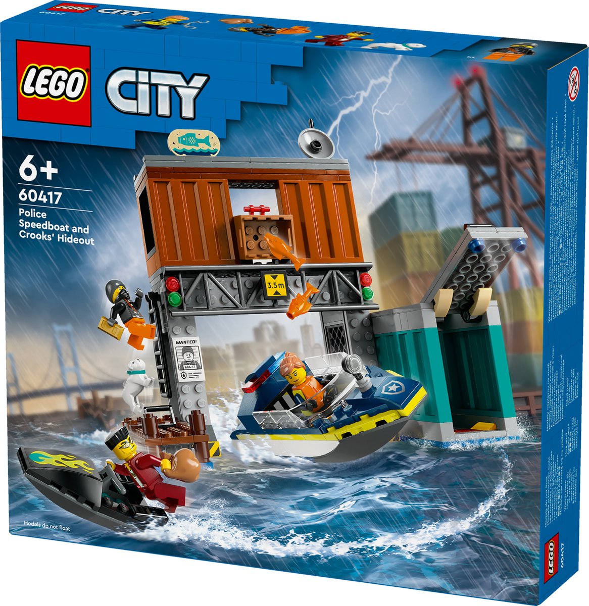 LEGO 60417 City - Politiespeedboot en boevenschuilplaats — afbeelding 11