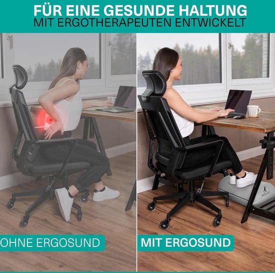 Voetsteun, bureau, ergonomische voetsteunen, kantoor met premium