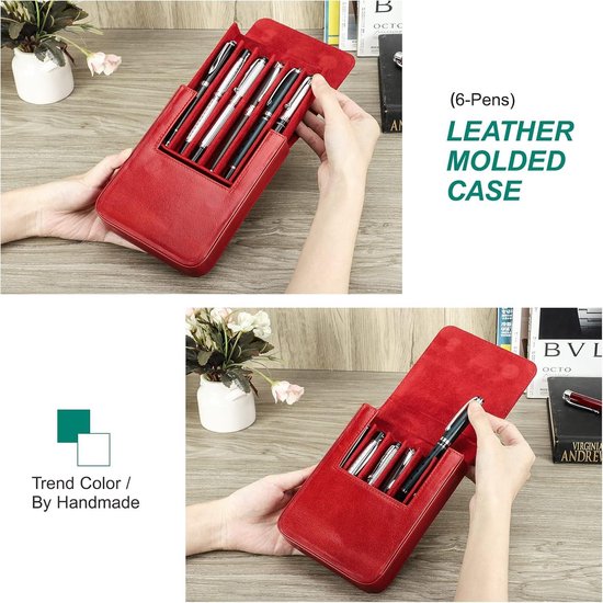 Etui Pour Stylo En Cuir Coloré - Occasion, Bon état Général, Idéal Pour Ranger Vos Stylos