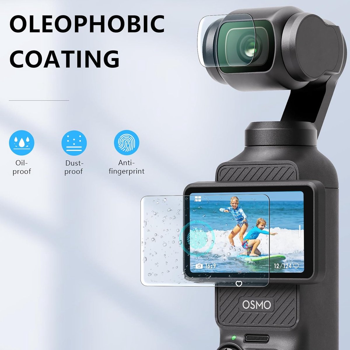 Kit Protection Écran + Objectif Pour DJI Osmo Pocket - 3 Films Verre Trempé 9H + 3 Protections Objectif - Clair HD Antitraces - 8