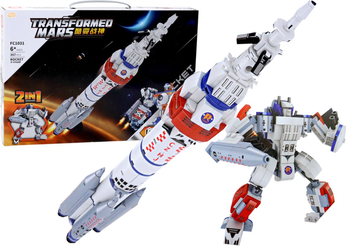 Playos Robot Transformers 357 Delig Ruimte #1 Ruimteschip Constructiespeelgoed Bouwblokken Bouwen Constructieblokken Bouwpakket Bouwset 3D Puzzel