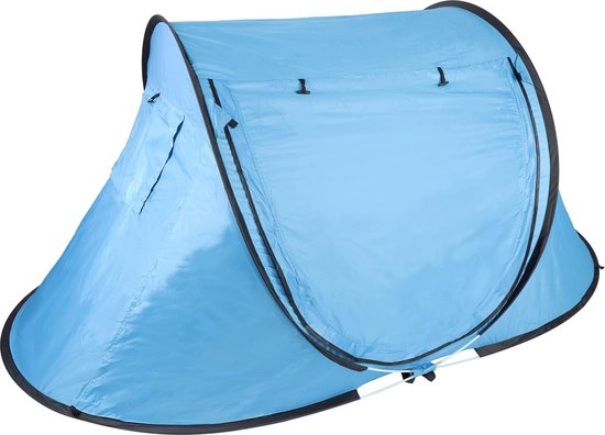 Camping Tent - Pop up Tent - 2 Persoons - UV bescherming - Blauw - 245 x 145 x 95CM