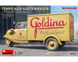 MiniArt Modelbouwpakket Militaire voertuigen - 38053 Tempo A400 Kastenwagen - 3-wheel Delivery Box Truck Plastic - 1:35 - Modelbouw