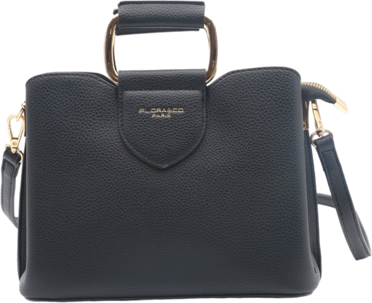 Flora&Co - Paris - Handtas/schoudertas - lange riem - zwart