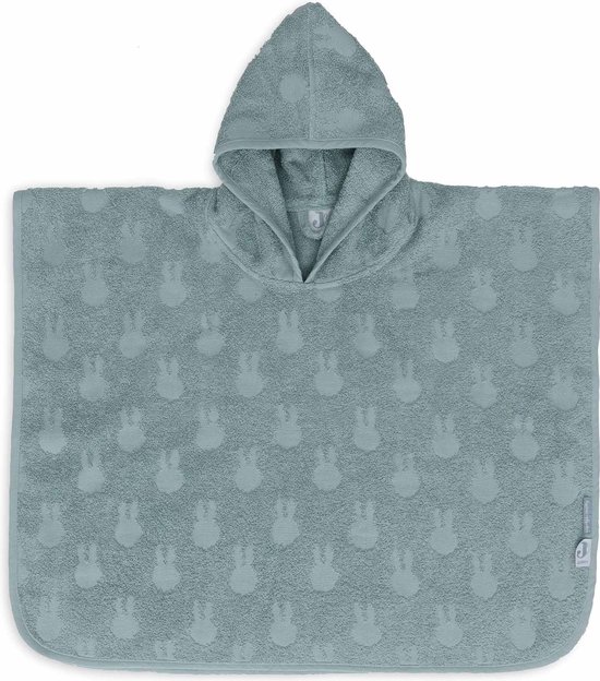 Lichtgroene badponcho met capuchon en een all-over Miffy-patroon in jacquard.