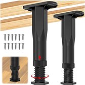 Consumerce® Pieds de meubles réglables de Premium - Set de 4 - 18-35 cm - Zwart - Pied de meuble - Pieds de meubles réglables - Potenset de pieds à sommier tapissier pour meuble, table, lit - Pied - Pieds - Pieds de lit - Lits