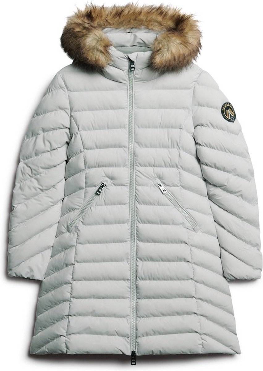 Superdry FUJI FAUX FUR HOOD MID LENGTH Dames Jas Grijs