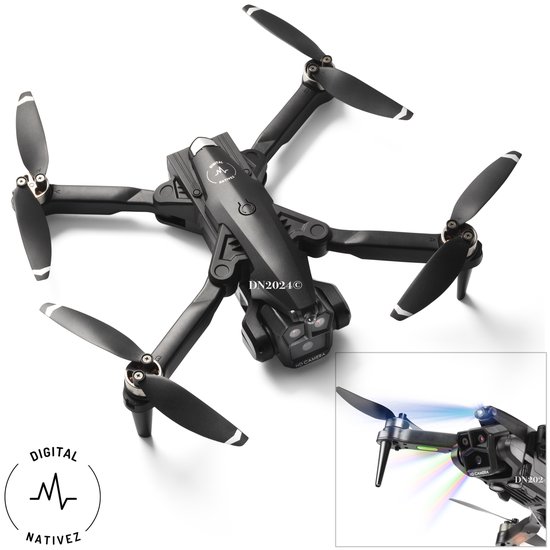 Foto: Digital nativez pro drone triple camera 4k borstelloze motoren gps smart follow incl optical flow en opbergcase