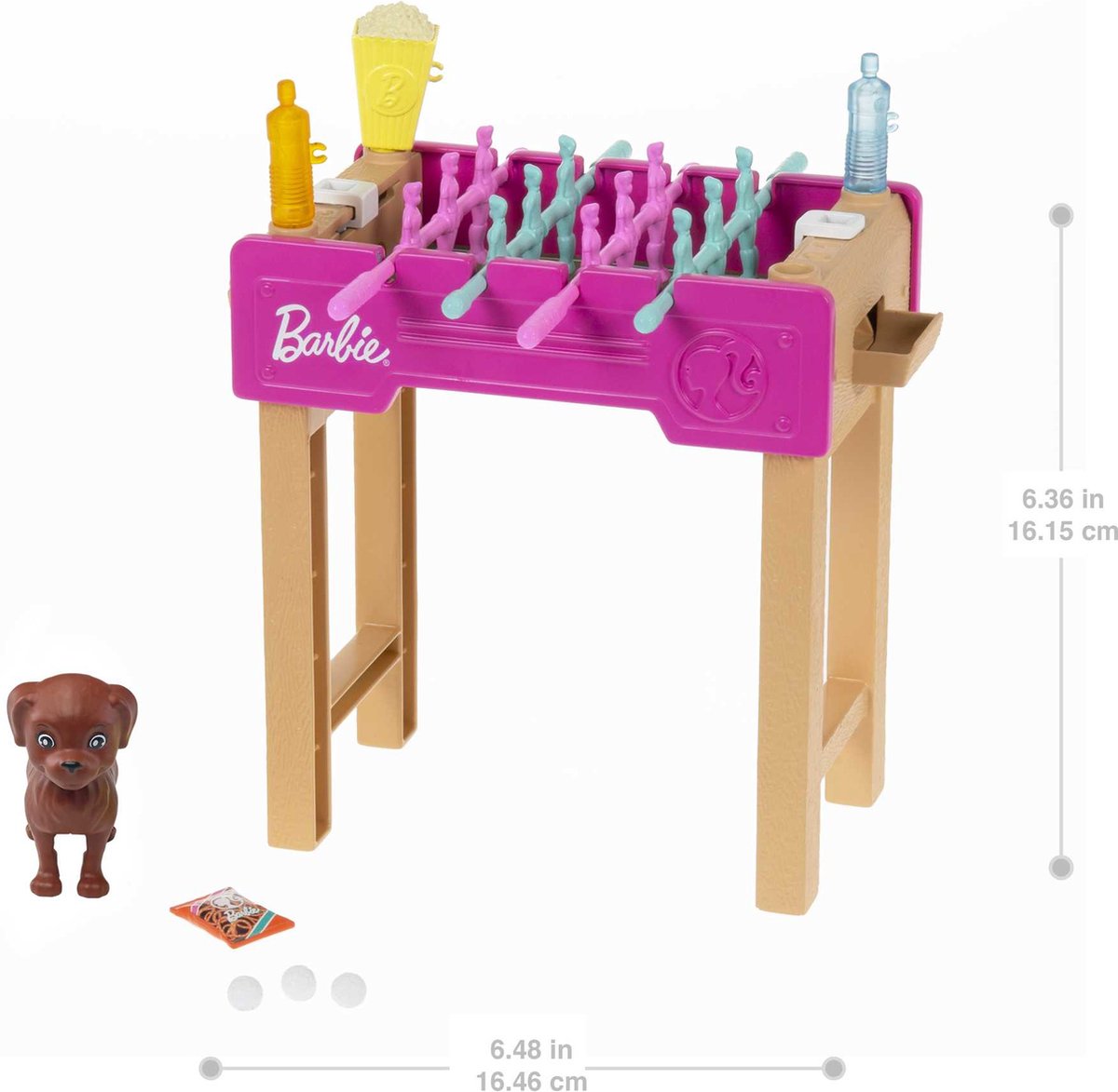 Barbie Mini Playset Voetbaltafel Met Hondje excl. Barbie poppen — cadeau in Spellen & Speelgoed - foto 3