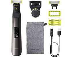 Philips OneBlade Pro 360 Face + Body – Zilver - Trimmer, scheerapparaat en styler in 1 - Inclusief opbergzakje - QP6552/30 Philips OneBlade Pro 360 Face + Body – Zilver - Trimmer, scheerapparaat en styler in 1 - Inclusief opbergzakje - QP6552/30