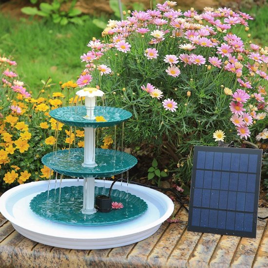 Fontaine Solaire 2W Pour Bassin à Oiseaux - Débit 160 L/h, Jet Jusqu'à 60 Cm, Alimentation Solaire, Décoration Jardin - 11