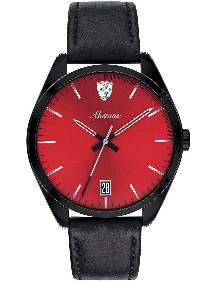Ferrari Abetone 0830499 Horloge - Leer - Zwart - Ø 42 mm