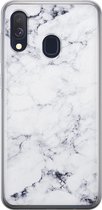 Leuke Telefoonhoesjes - Hoesje geschikt voor Samsung Galaxy A40 - Marmer grijs - Soft case - TPU - Marmer - Grijs