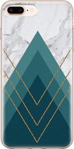 Leuke Telefoonhoesjes - Hoesje geschikt voor iPhone 8 Plus - Geometrisch blauw - Soft case - TPU - Print / Illustratie - Blauw