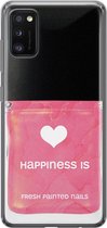 Samsung Galaxy A41 hoesje siliconen - Nagellak - Soft Case Telefoonhoesje - Print / Illustratie - Roze