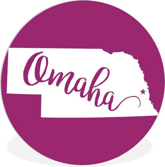 WallCircle Schilderij Omaha Stadsnaam Omaha Metroze Kader