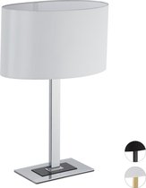 Relaxdays nachtlamp design - tafellamp modern - E14 fitting - schemerlamp slaapkamer zwart - zilver