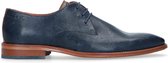 Van Lier - Heren - Blauwe veterschoenen met structuur - Maat 45