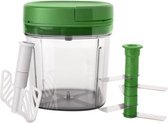 MULTI CHOPPER GREEN 0,9L D11,5X12,7CMWITH WHISK AND LID ON THE GO