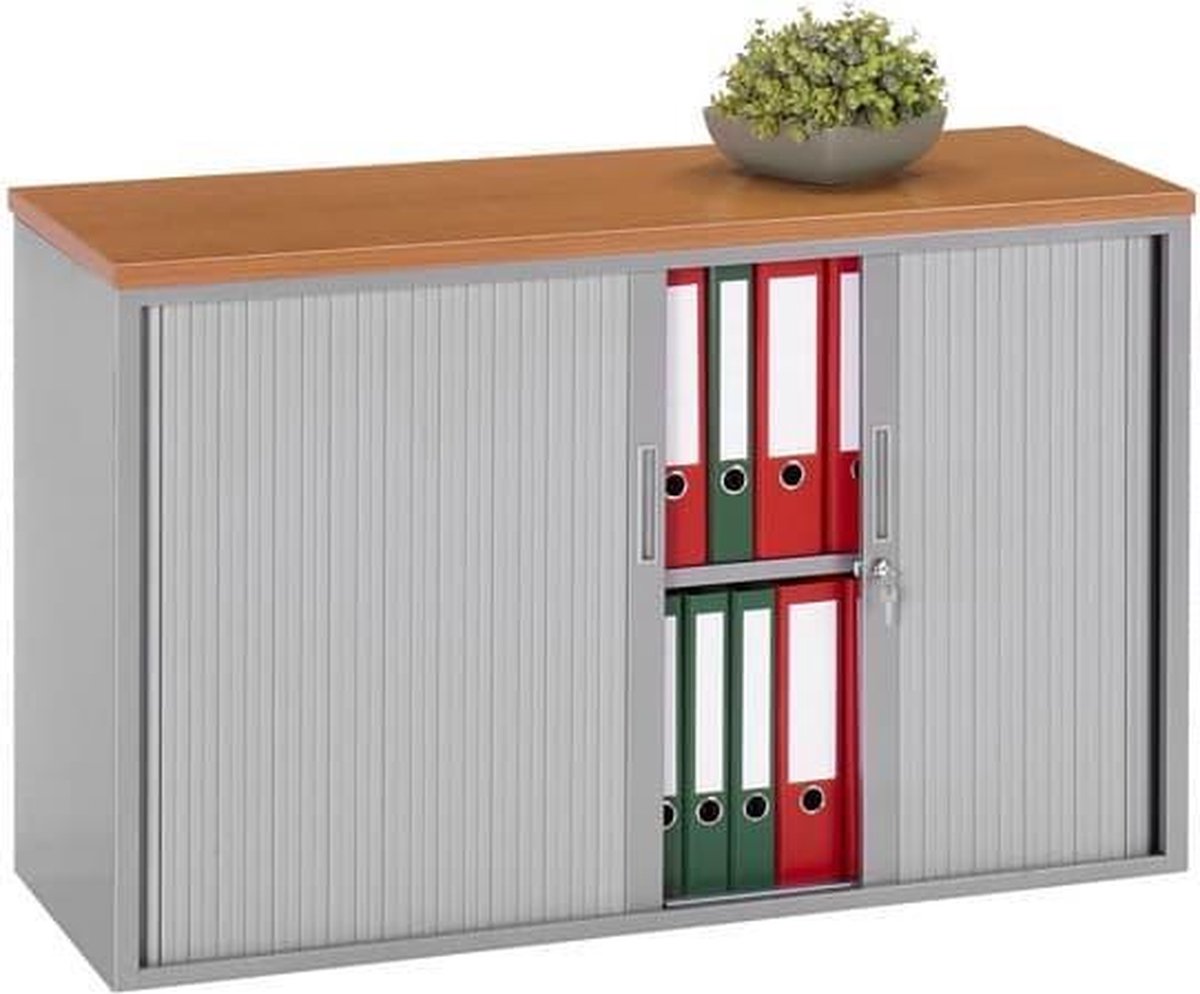 ABC Kantoormeubelen Stalen roldeurkast 72,5x120x43cm bladkleur Wit framekleur Wit (RAL9010) Wit (RAL9010)/Wit