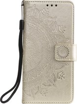 Nokia 3.4 Hoesje - Coverup Bloemen & Vlinders Book Case - Goud