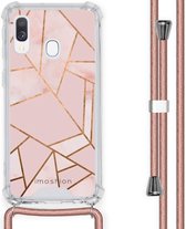 iMoshion Design hoesje met koord voor de Samsung Galaxy A40 - Grafisch Koper - Roze / Goud