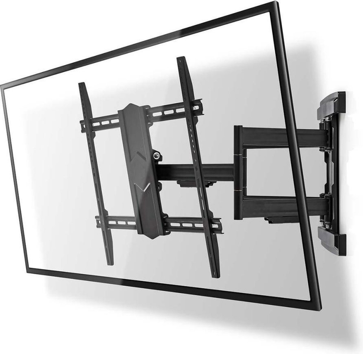 Nedis Draai- en Kantelbare TV-Muurbeugel | 43-90 " | Maximaal schermgewicht: 70 kg | Kantelbaar | Draaibaar | Minimale muurafstand: 70 mm | Maximale muurafstand: 800 mm | 3 Draaipunt(en) | Staal | Zwart