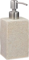 distributeur de savon relaxdays savon pour les mains - 200 ml - rechargeable - distributeur de savon - acier inoxydable - polyrésine Sable