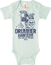 Logoshirt Baby-Body DRUMMER WANTED - Print