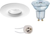 LED Spot Set - OSRAM Parathom PAR16 940 36D - Pragmi Luno Pro - Waterdicht IP65 - GU10 Fitting - Dimbaar - Inbouw Rond - Mat Wit - 5.5W - Natuurlijk Wit 4000K - Ø82mm - BSE