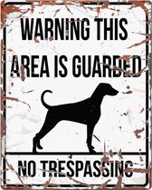 D&D Waakbord / Warning sign square dalmatian gb Wit 20x25cm