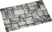 2x Rechthoekige placemats grijze stenen print 28 x 43 cm - Placemats/onderleggers - Keukenbenodigdheden - Tafeldecoratie