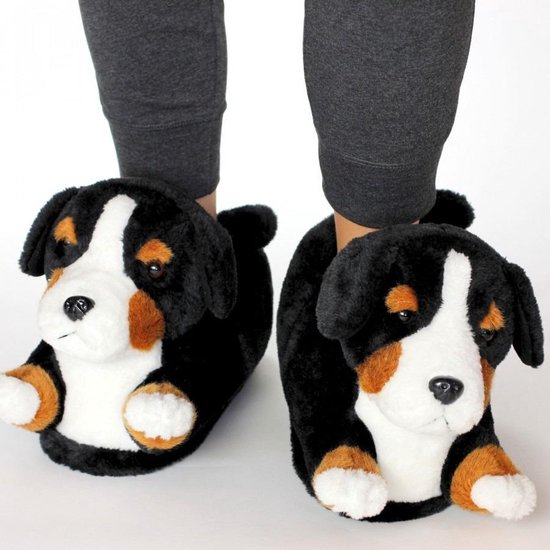 Chaussons / chaussons pour chiens en peluche taille 34-36 pour enfants - Berner chiens de montagne bernois - Chaussons animaux