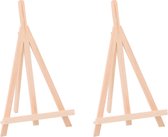 2x Mini ezels/schildersezels 14 x 26 cm - Ezel/schildersezel - Fotolijst/fotoframe - DIY hobbymateriaal/knutselmateriaal