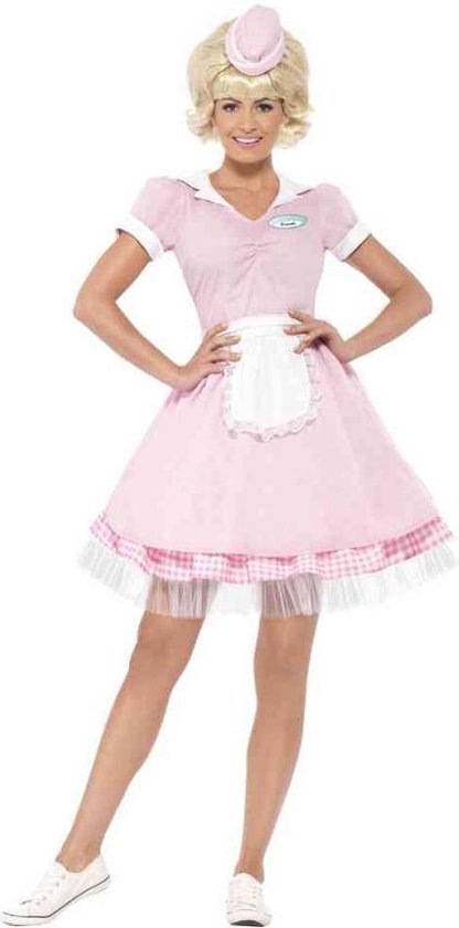 Hen vriendschap staking 50 s Diner Girl kostuum | Roze jaren 50 serveerster kleedje XS | bol.com
