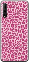 Huawei P Smart Pro hoesje - Luipaard roze - Soft Case Telefoonhoesje - Luipaardprint - Roze