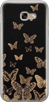 Samsung Galaxy A5 2017 hoesje siliconen - Vlinders - Soft Case Telefoonhoesje - Print / Illustratie - Zwart