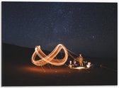 Dibond - Lichtstralen in de Nacht - 40x30cm Foto op Aluminium (Met Ophangsysteem)