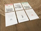 Ansichtkaart met envelop - A6 - 10x15cm - Zwart Wit Kleur - Moments B  - Set - 6 stuks