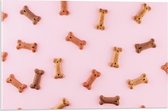 Acrylglas - Hondenkoekjes op Roze Achtergrond - 60x40cm Foto op Acrylglas (Met Ophangsysteem)