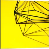 Dibond - Zwarte Lijnen op Gele Achtergrond  - 80x80cm Foto op Aluminium (Wanddecoratie van metaal)