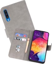 Hoesje Geschikt voor Samsung Galaxy A50 - Kaarthouder Book Case Telefoonhoesje - Grijs