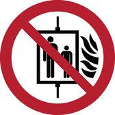 Pictogram bordje In geval van brand verboden om de lift te gebruiken | Ø 200 mm - verpakt per 2 stuks
