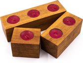T-Lichthouder - Hout - Eik - 3-Delig - Sfeerlicht - Kaars - Geschenk - Sfeer