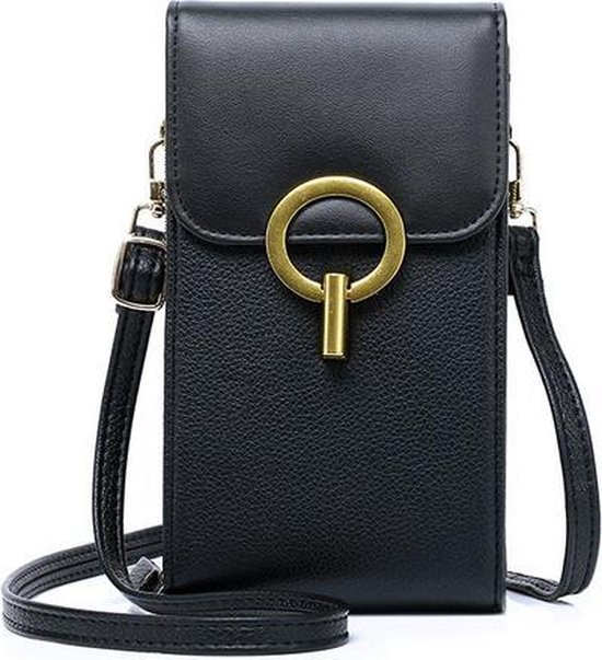 Cross Body Bag - Telefoontasje Zwart - Met meerdere vakjes en ruimte voor  pasjes | bol.com