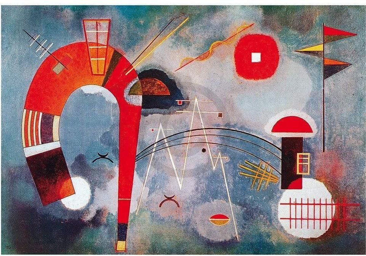 Kunstdruk Wassily Kandinsky - Rond et pointu 100x70cm