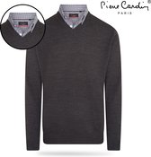 Pierre Cardin - Heren Trui - V-hals met overhemdkraag - Grijs
