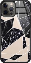 iPhone 12 Pro Max hoesje glass - Abstract painted | Apple iPhone 12 Pro Max  case | Hardcase backcover zwart